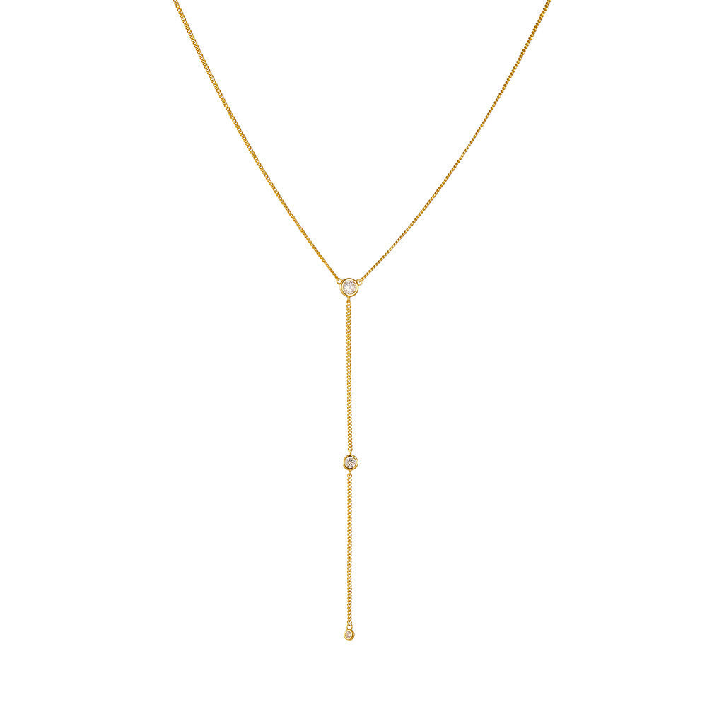 Cubic Zirconia Y-Lariat Necklace