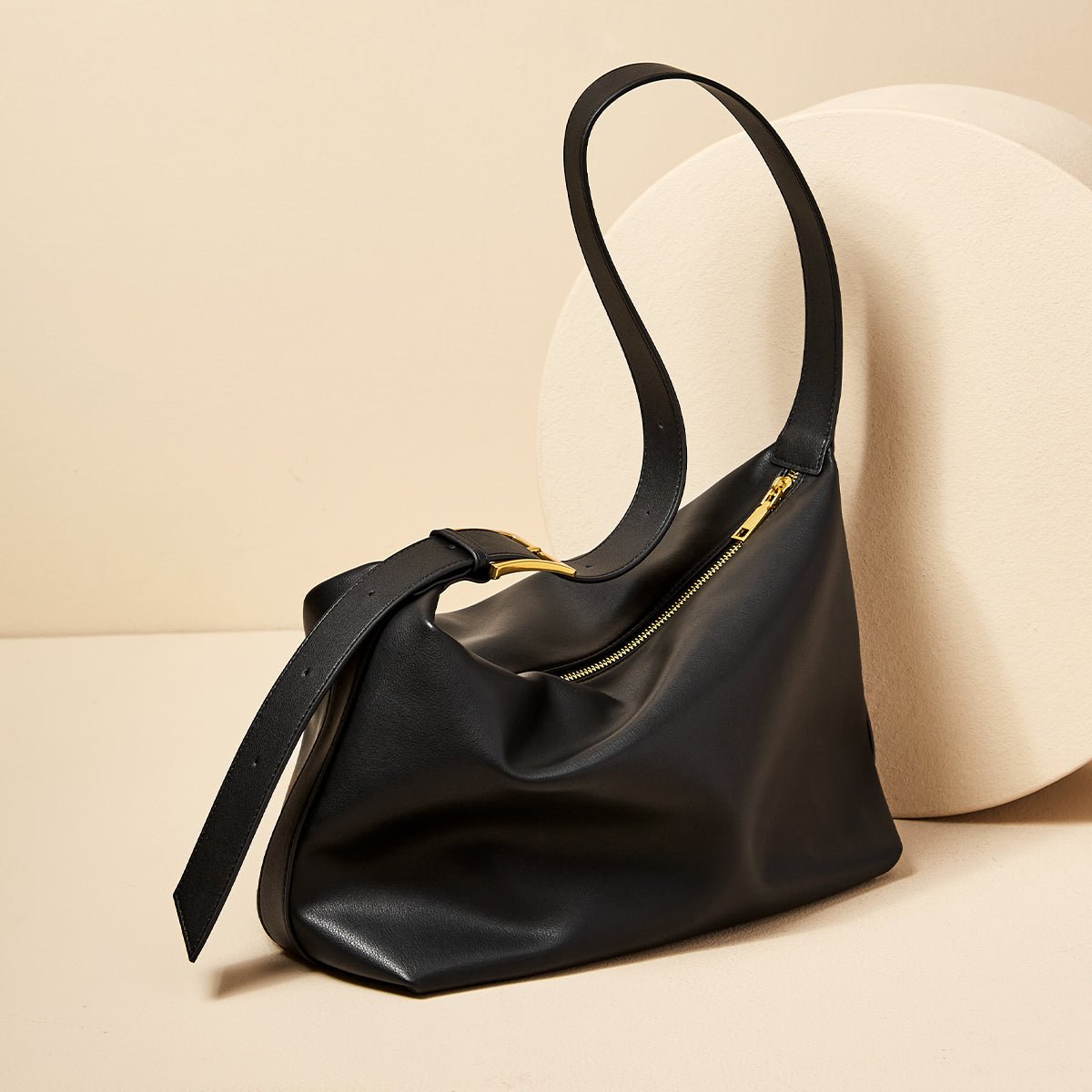 Soft Leather Slouch Shoulder Hobo Bag, picture 6 of 8