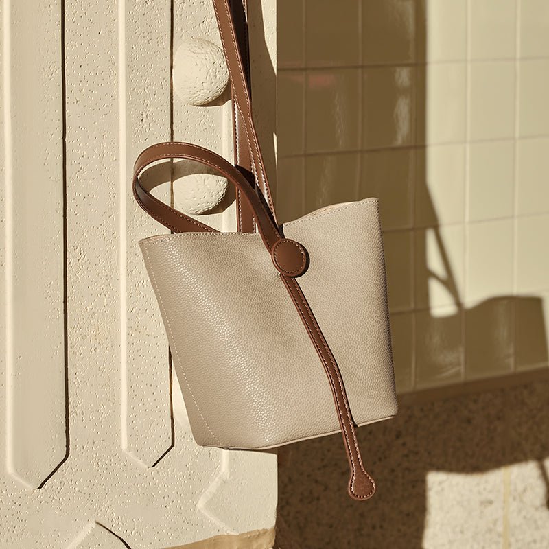 Soft Pebbled Bucket Shoulder Bag
