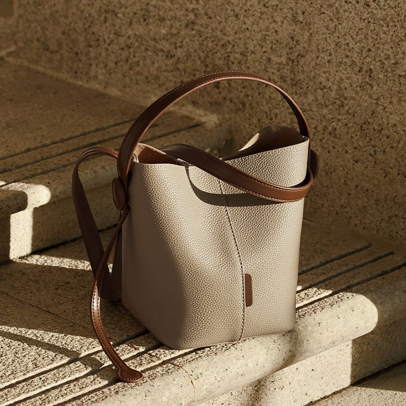 Soft Pebbled Bucket Shoulder Bag