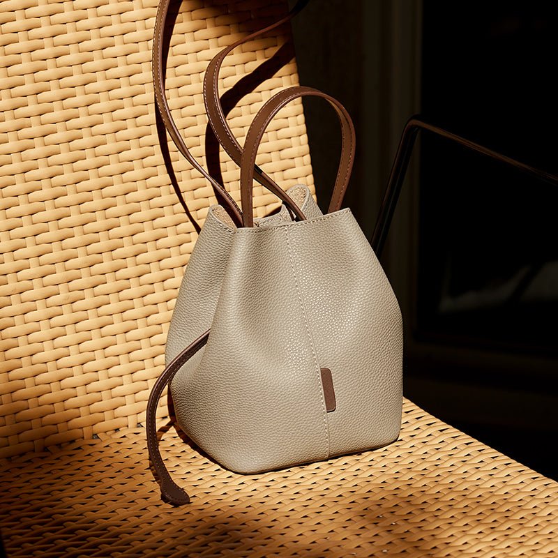 Soft Pebbled Bucket Shoulder Bag