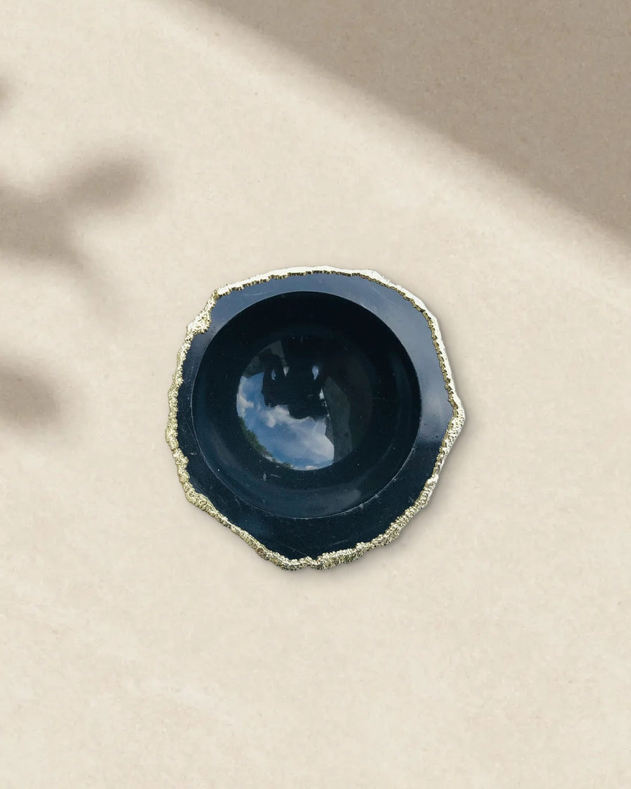 Black Agate Geode Trinket Bowl
