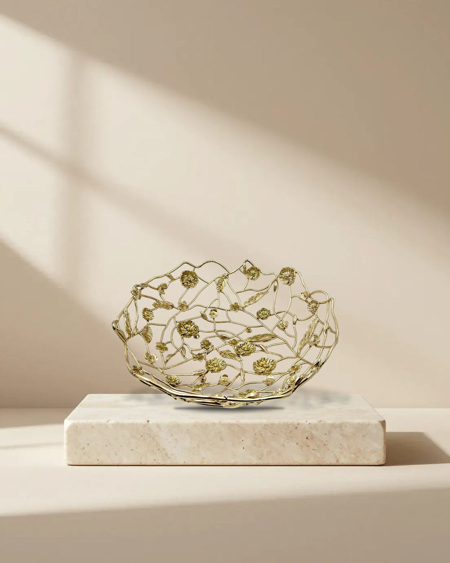 Blossom Weave Metal Fruit Basket