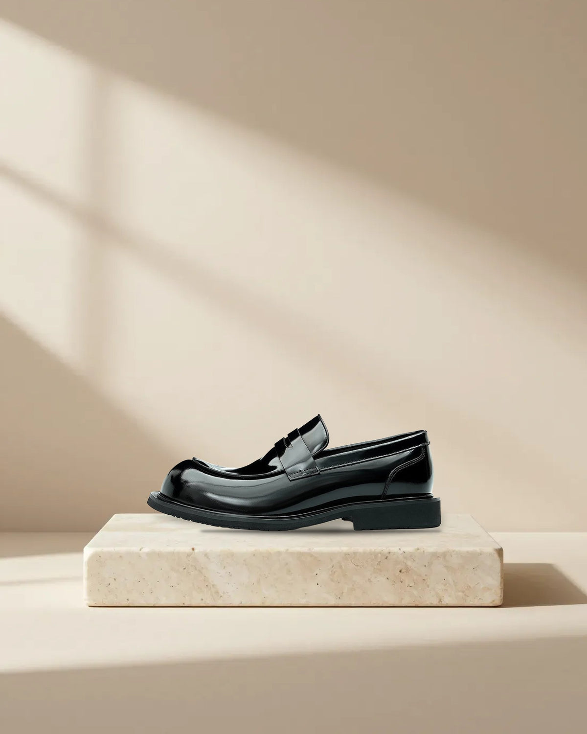 Men’s Glossy Calfskin Loafers in Black, picture 1 of 8