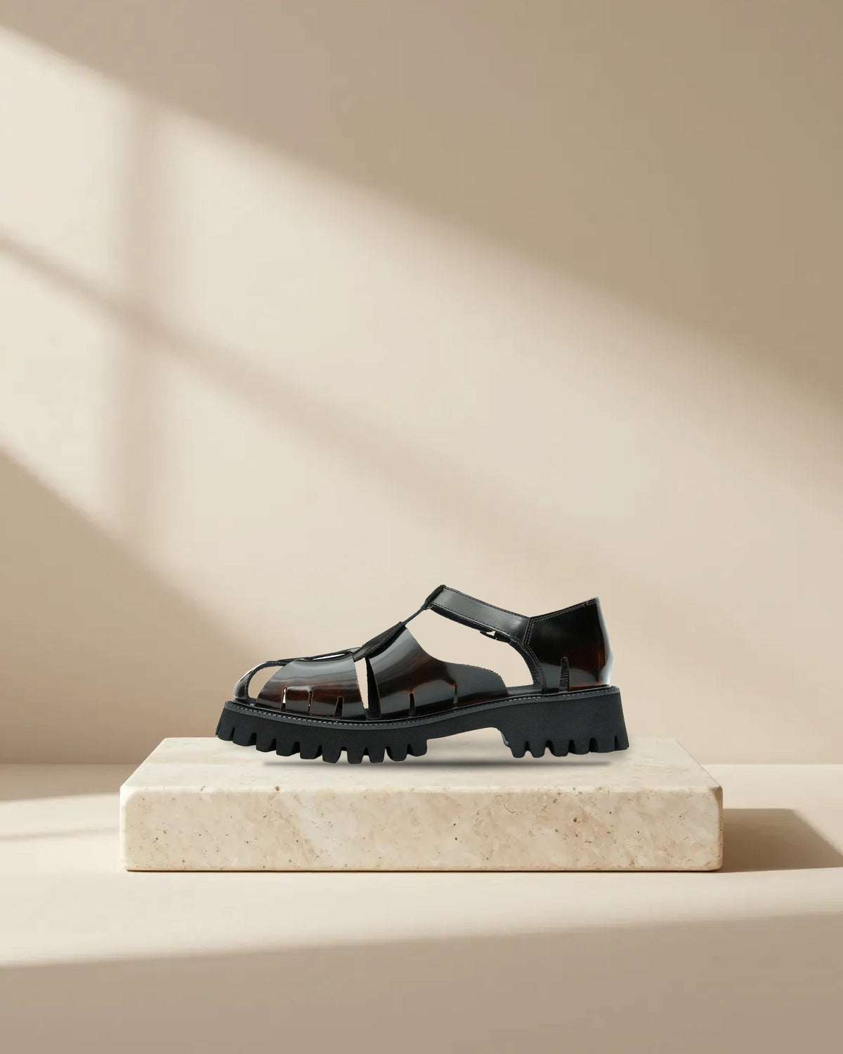Men’s Glossy Calfskin Roman Sandals, picture 8 of 8