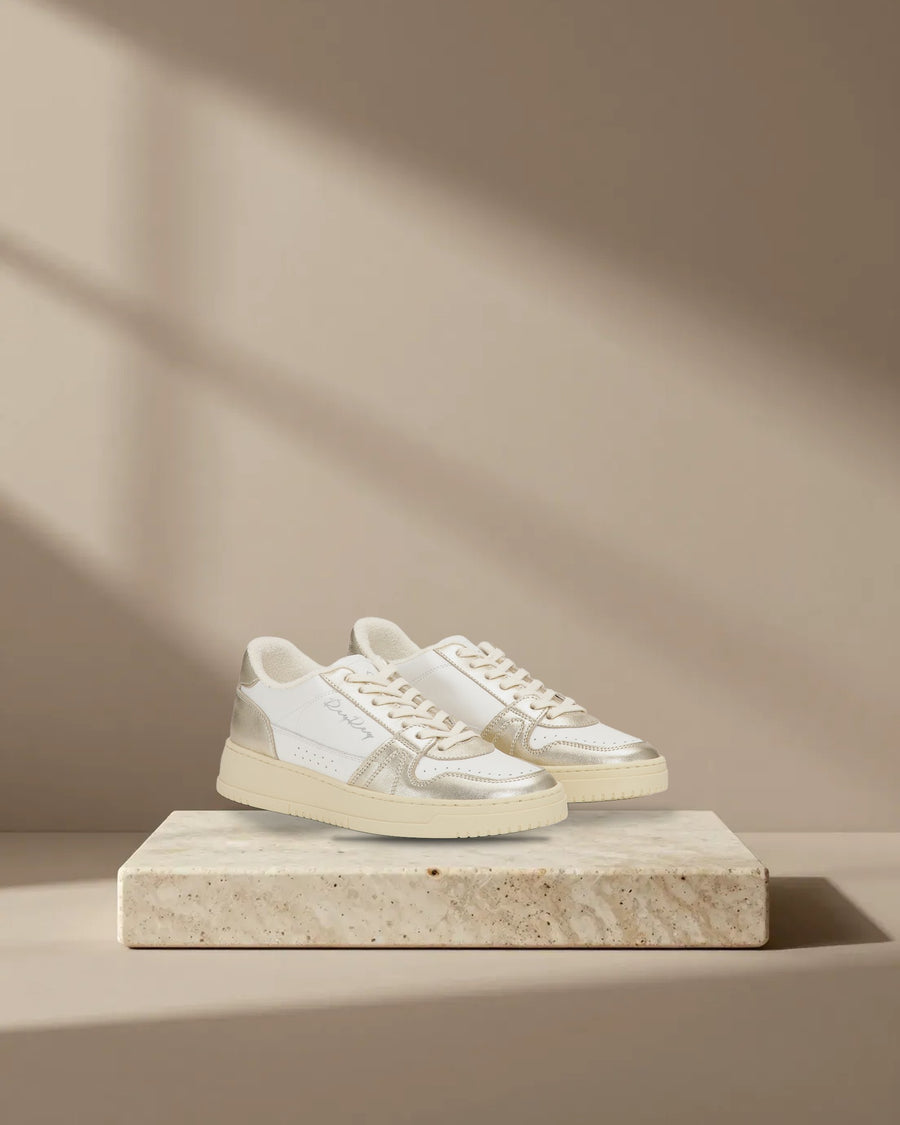 ReyRey White and Gold Leather Sneakers