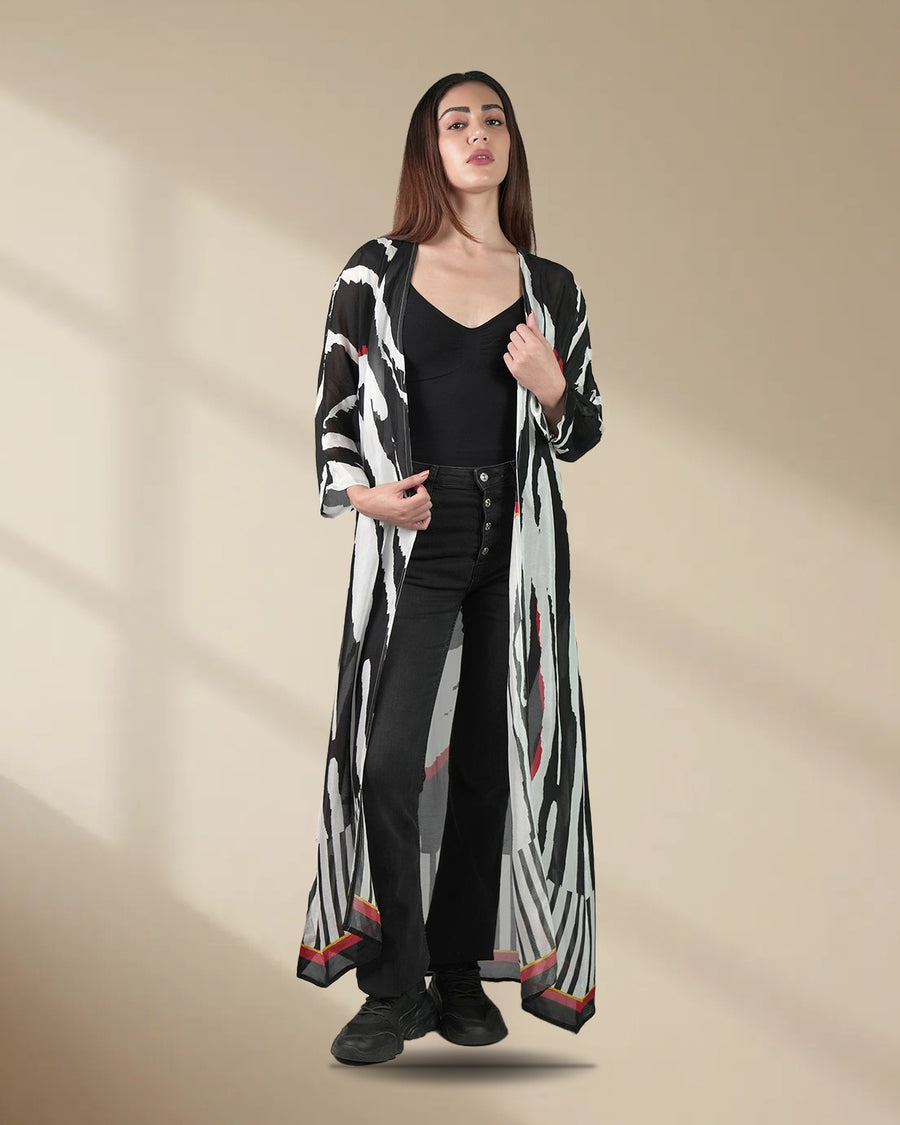 Into the Wild Zebra Print Kimono Dress