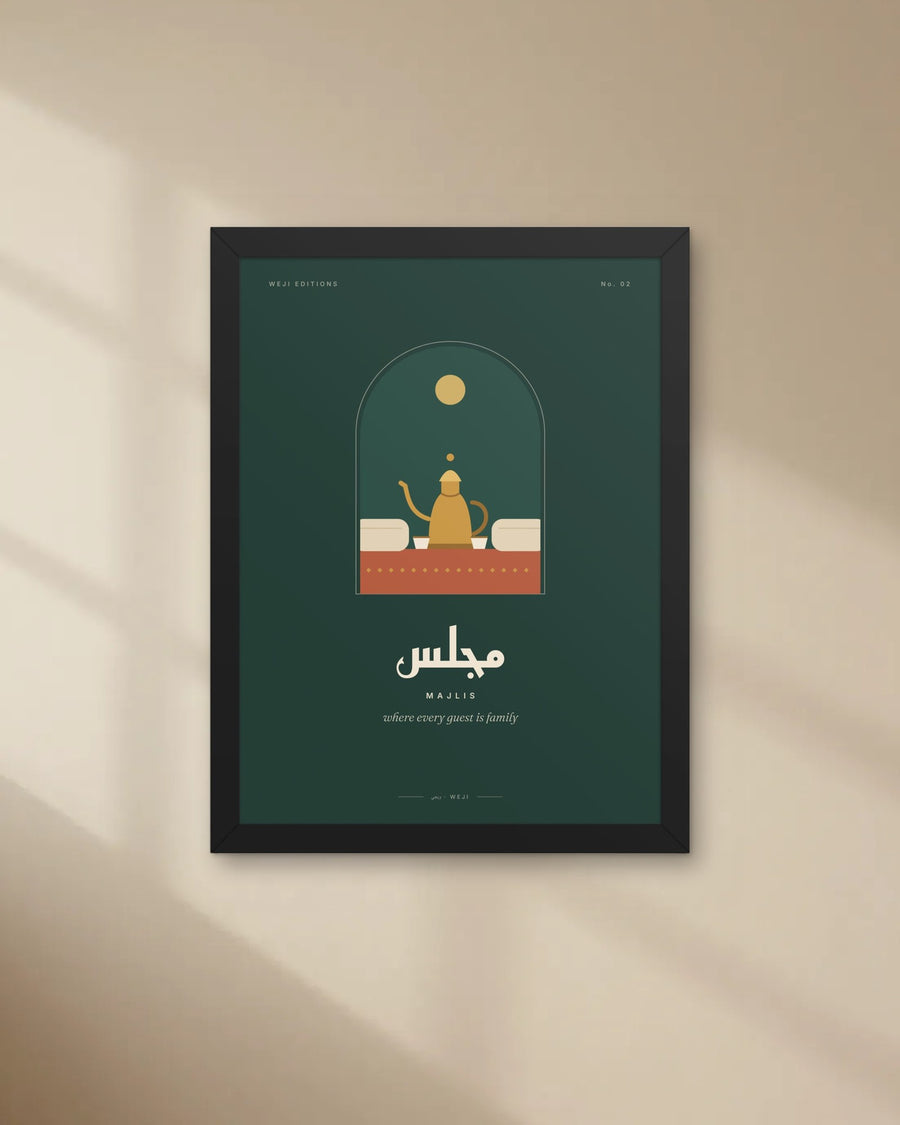 لوحة مجلس مؤطّرة، إطار أسود