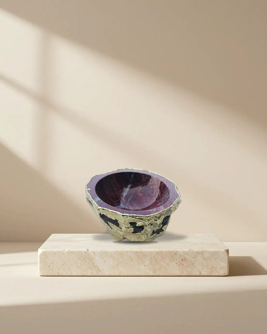 Maroon Red Agate Geode Trinket Bowl