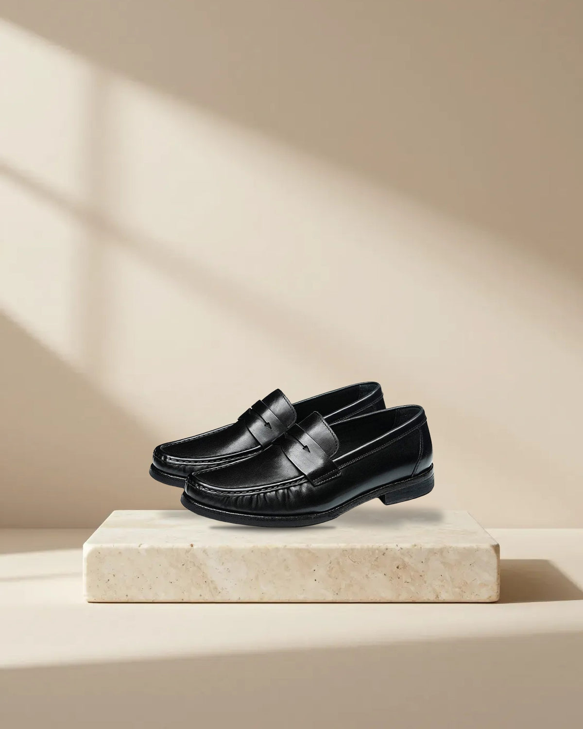 Men’s Classic Leather Penny Loafers in Black, picture 1 of 8