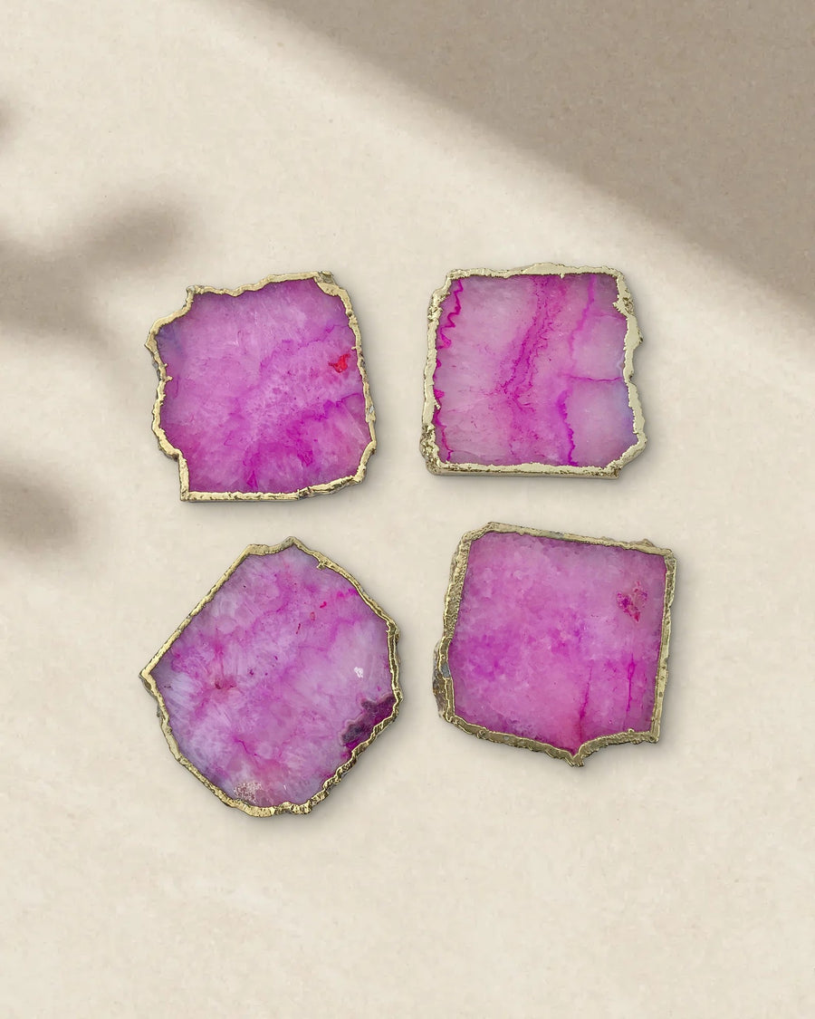 Pink Agate Natural Edge Coasters