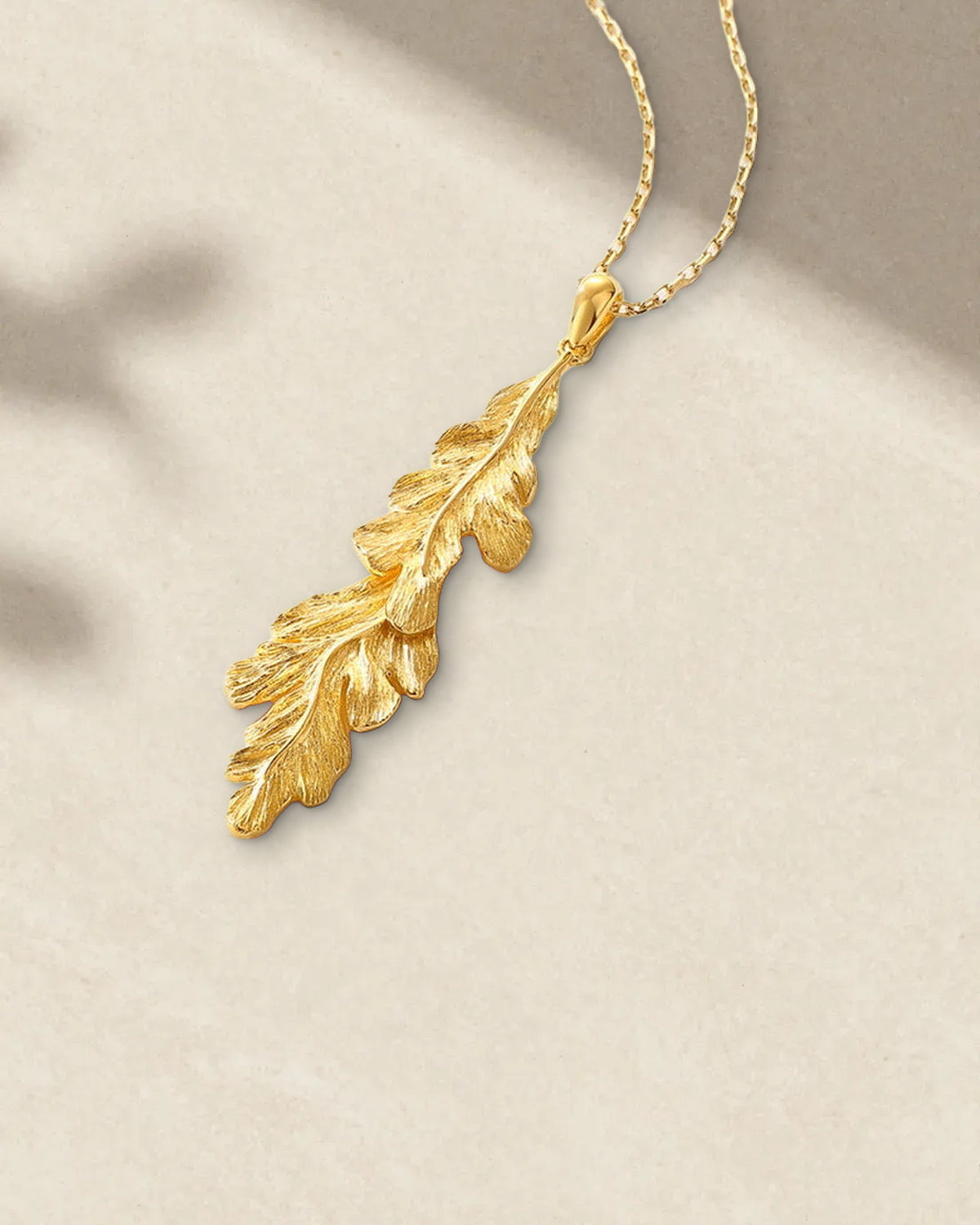 Sculpted Leaf Pendant Necklace, picture 1 of 5
