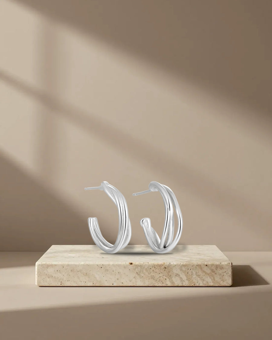 Sculptural Double-Loop Hoop Earrings