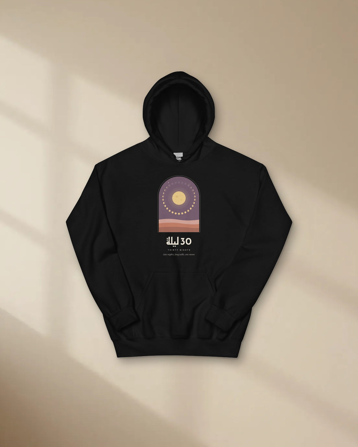 Thirty Nights Hoodie in black, picture 1 of 4