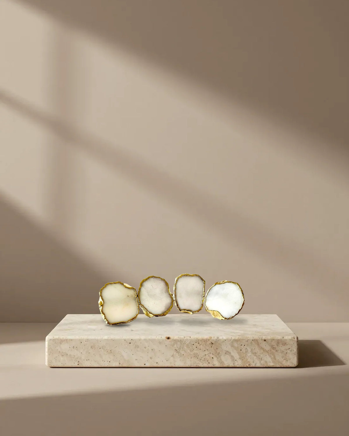 White Agate Slice Napkin Rings, picture 1 of 6
