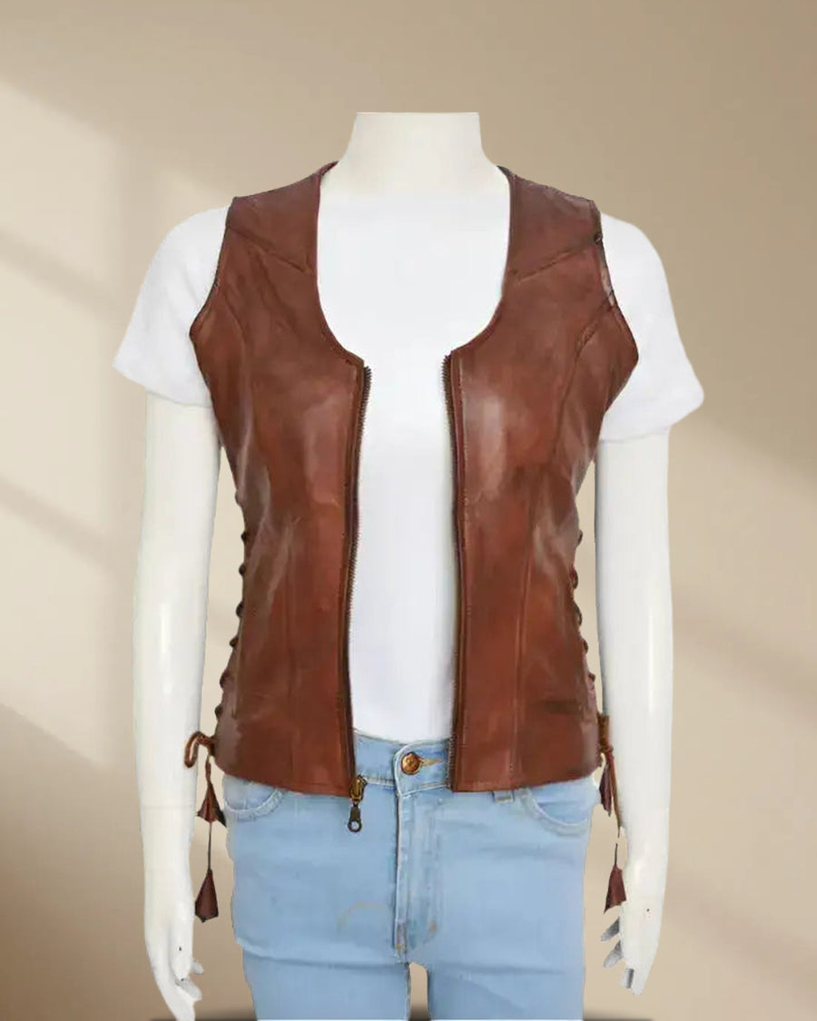 Women’s Brown Leather Vest