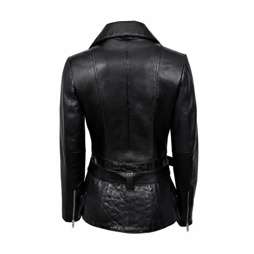 Women’s Vintage Leather Biker Jacket, picture 3 of 6