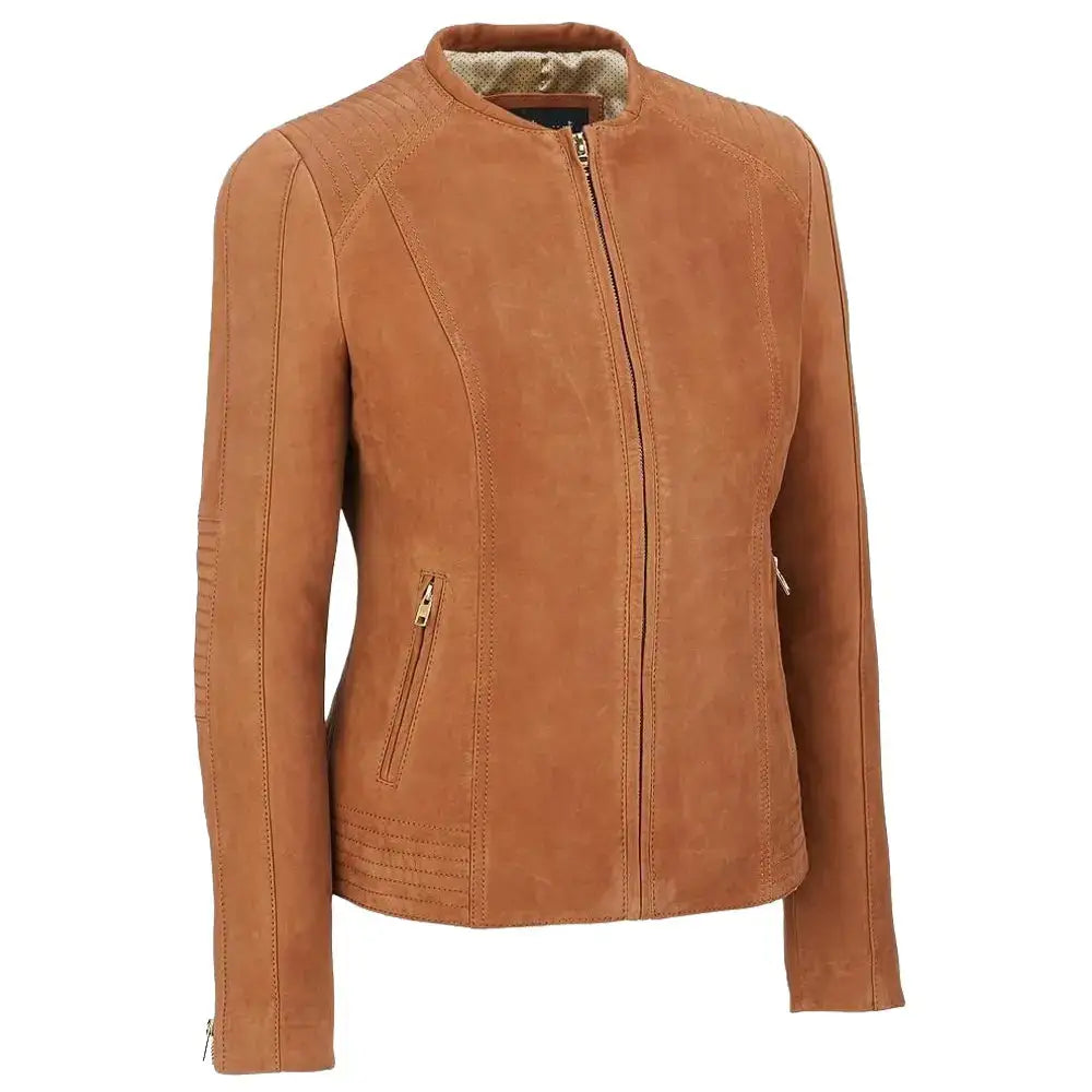 Women’s Suede Leather Motorcycle Jacket