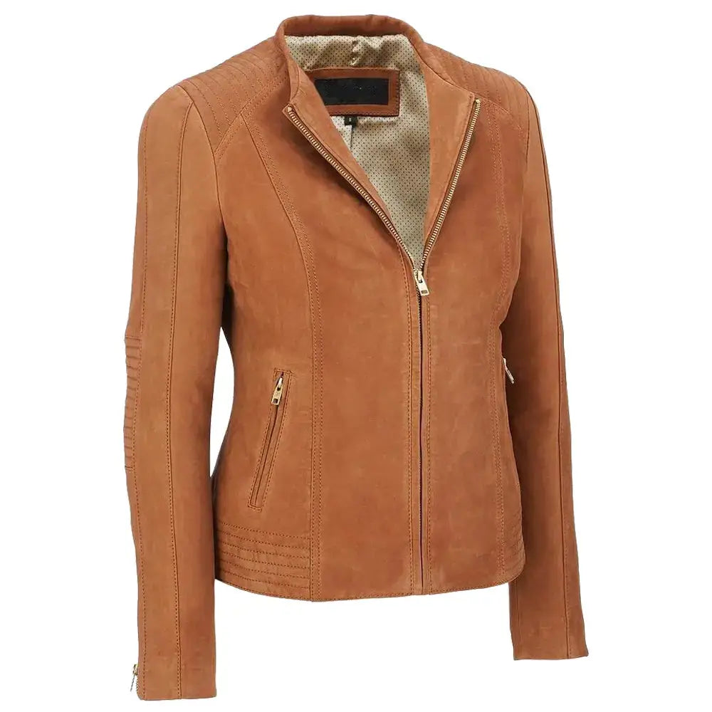 Women’s Suede Leather Motorcycle Jacket