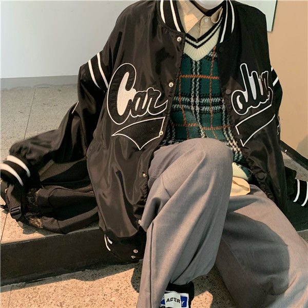 Loose Harajuku Letter-Print Jacket, picture 2 of 8