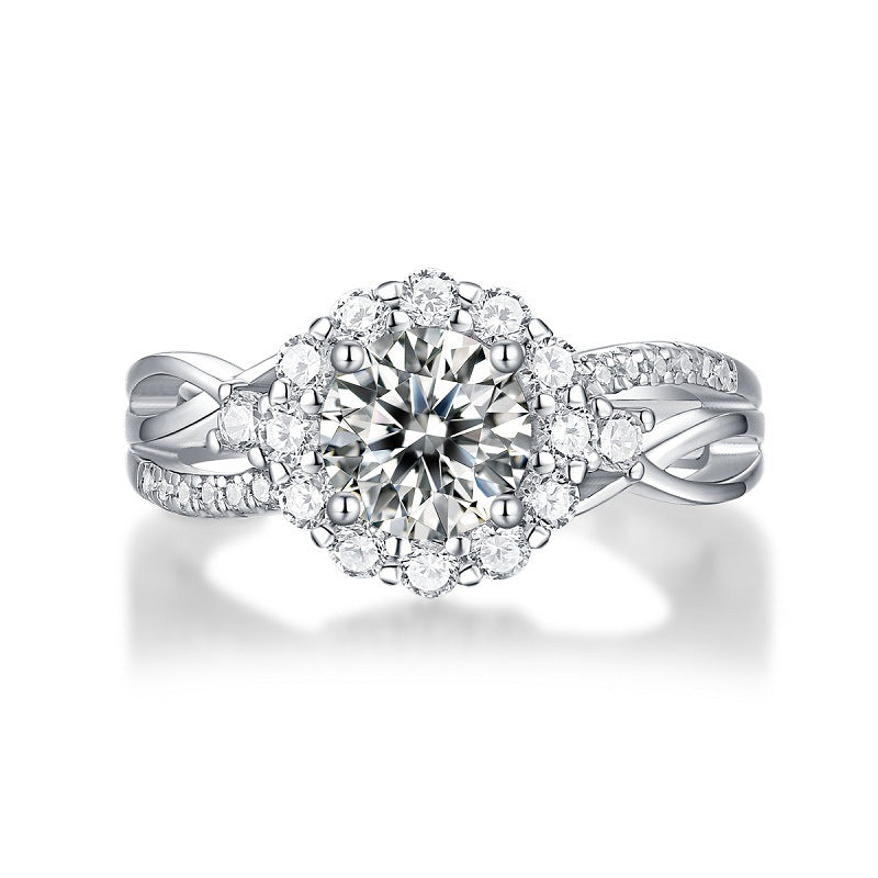 1 Carat Moissanite Halo Ring, picture 4 of 4