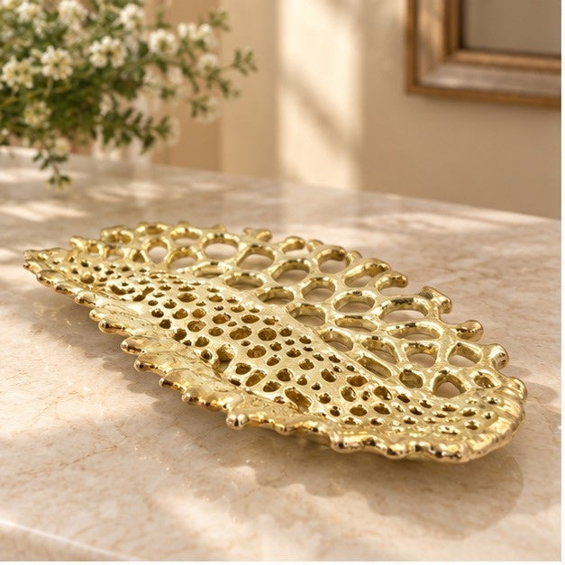 Fossil Lattice Decorative Metal Tray, picture 2 of 8