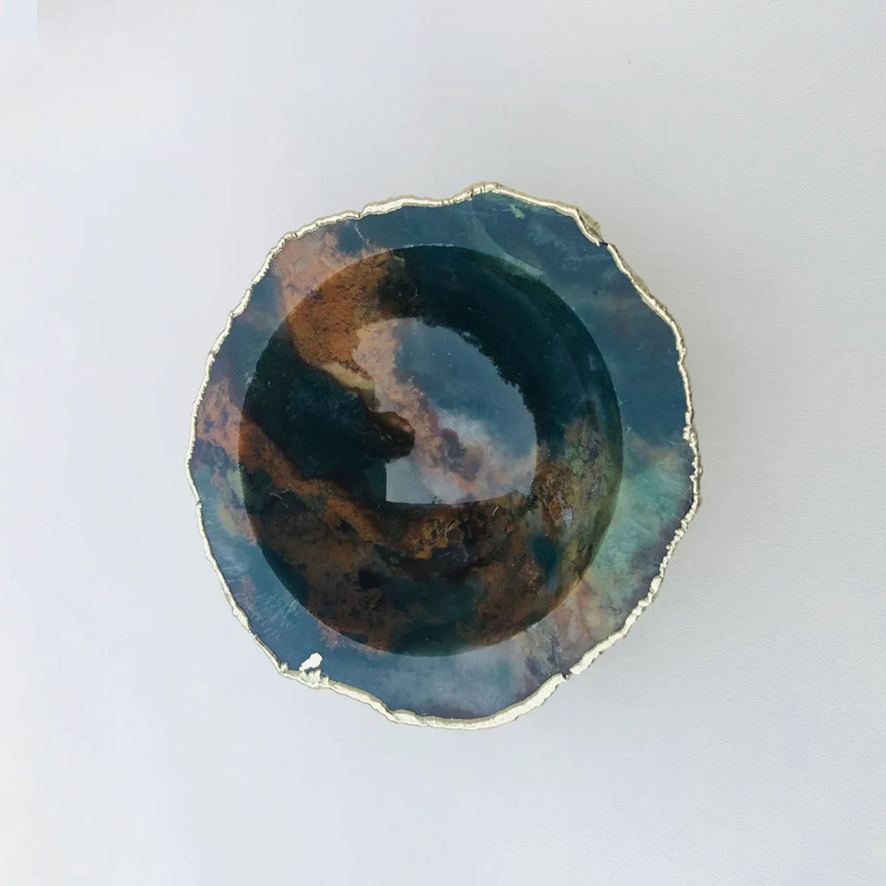 Earth Blue Agate Geode Trinket Bowl
