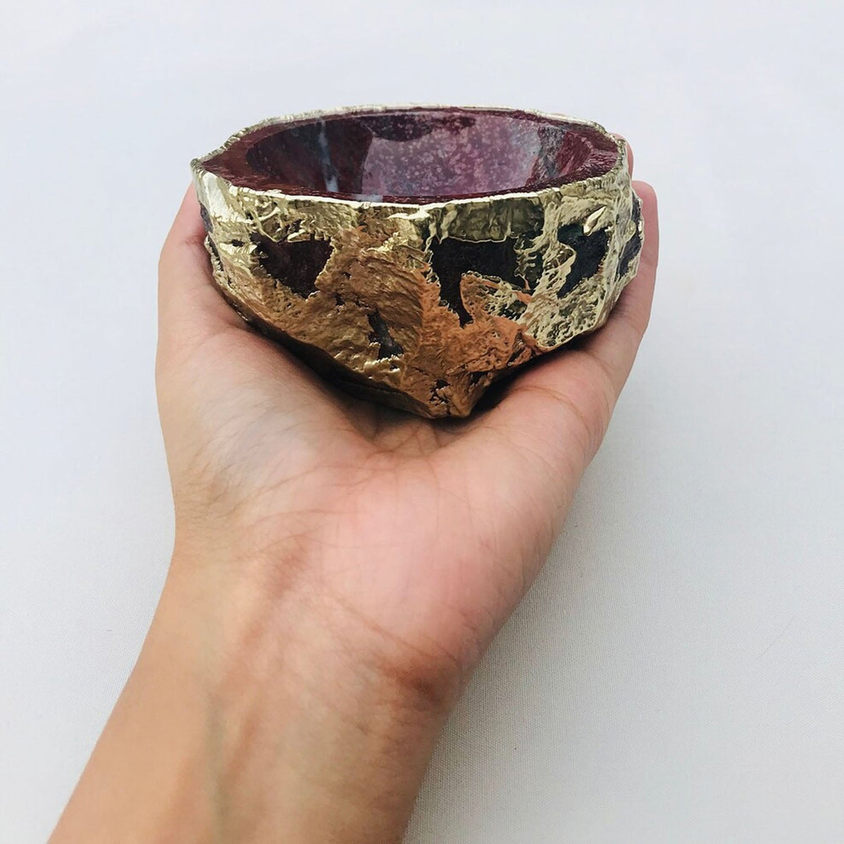 Maroon Red Agate Geode Trinket Bowl, picture 4 of 6