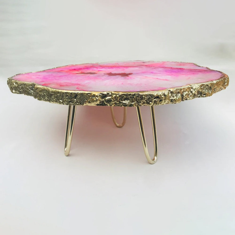Pink Agate Cake Stand-0
