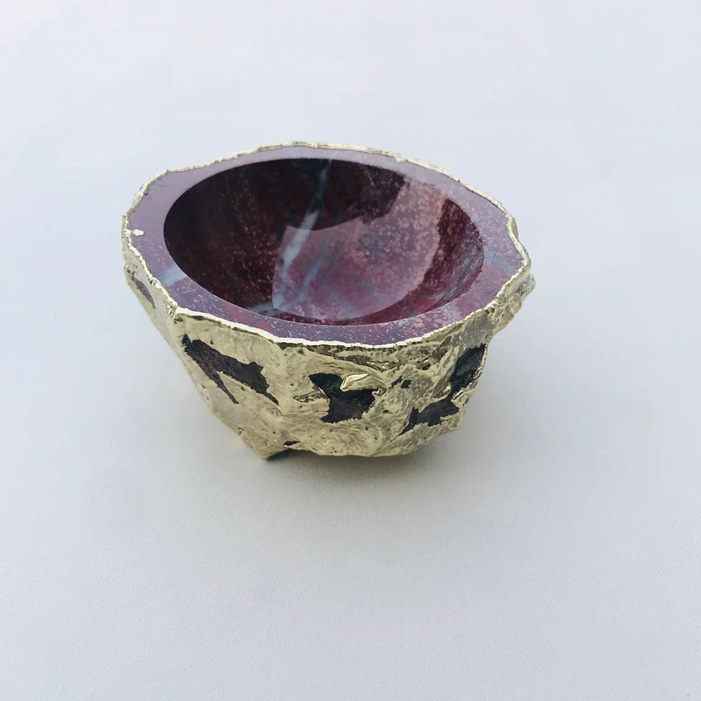 Maroon Red Agate Geode Trinket Bowl