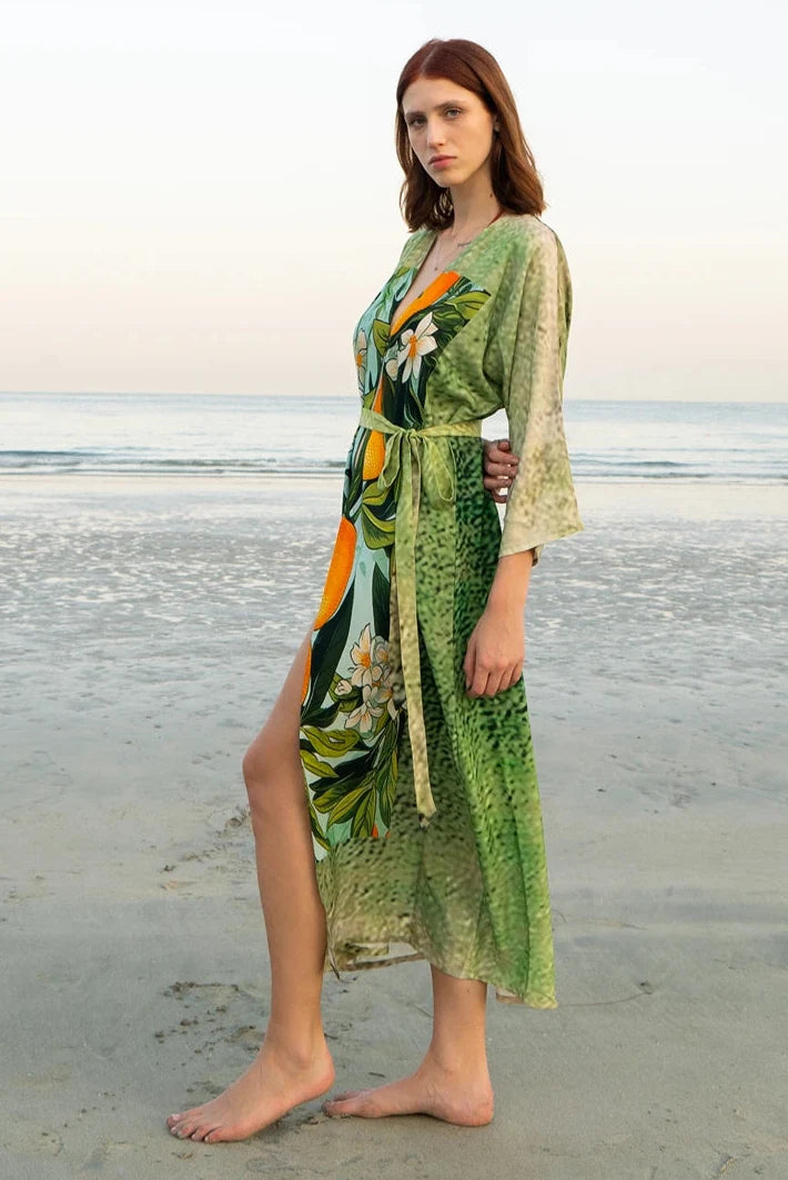 Fleur & Fruit Vintage Long Kimono