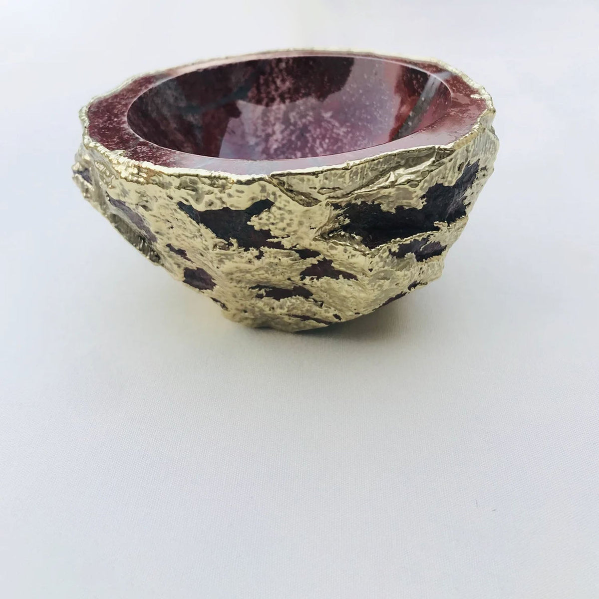 Maroon Red Agate Geode Trinket Bowl, picture 5 of 6