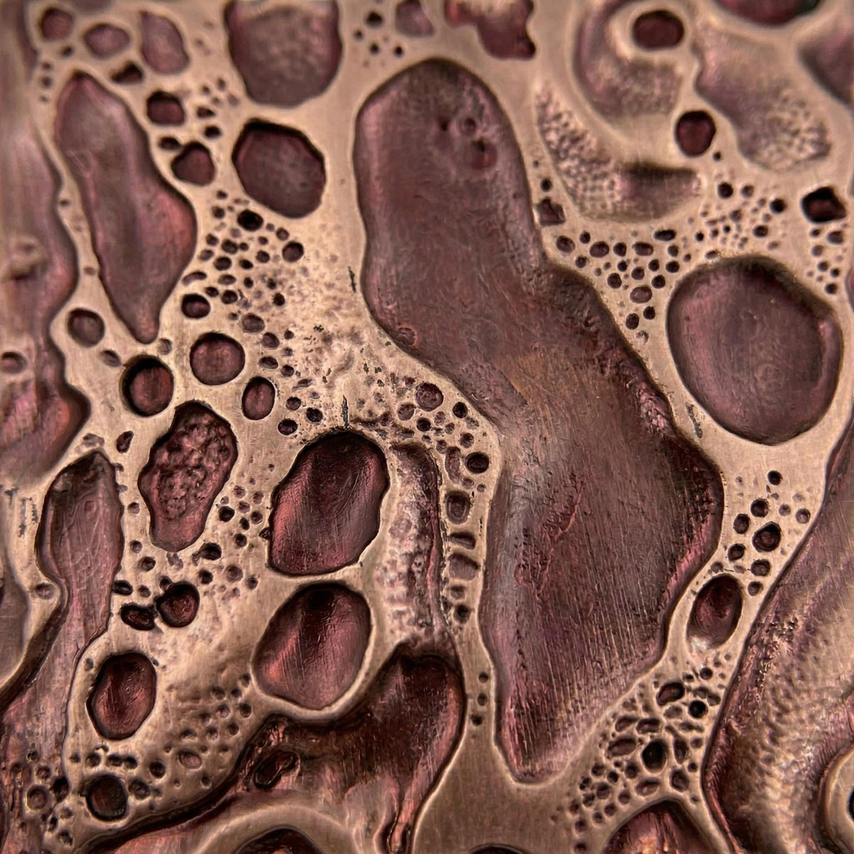 Blush Pink Cosmic Crater Metal Wall Tiles, 6 x 6 Inch, picture 5 of 6