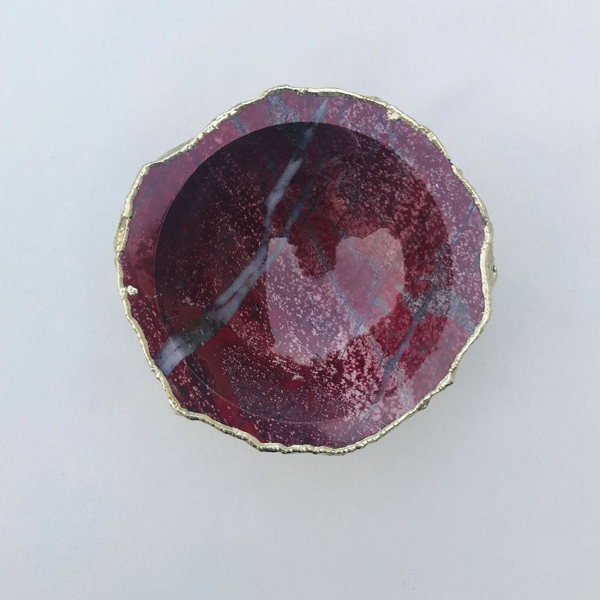 Maroon Red Agate Geode Trinket Bowl, picture 6 of 6