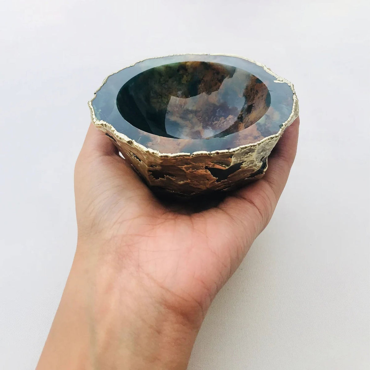 Earth Blue Agate Geode Trinket Bowl, picture 6 of 6