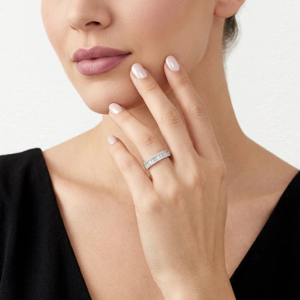 Moissanite Pavé Band Ring