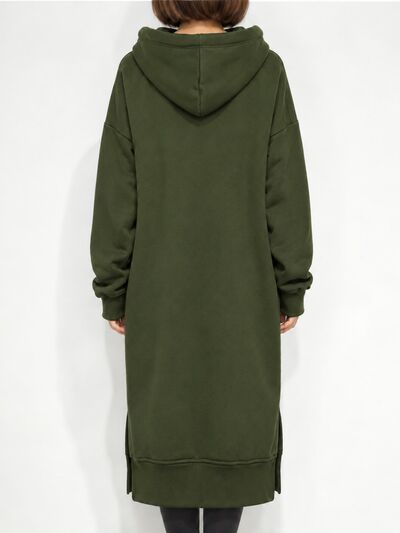 فستان هودي فليس بجيب أمامي وقصّة أوفرسايز | Oversized Fleece Hoodie Dress with Pocket, picture 6 of 6
