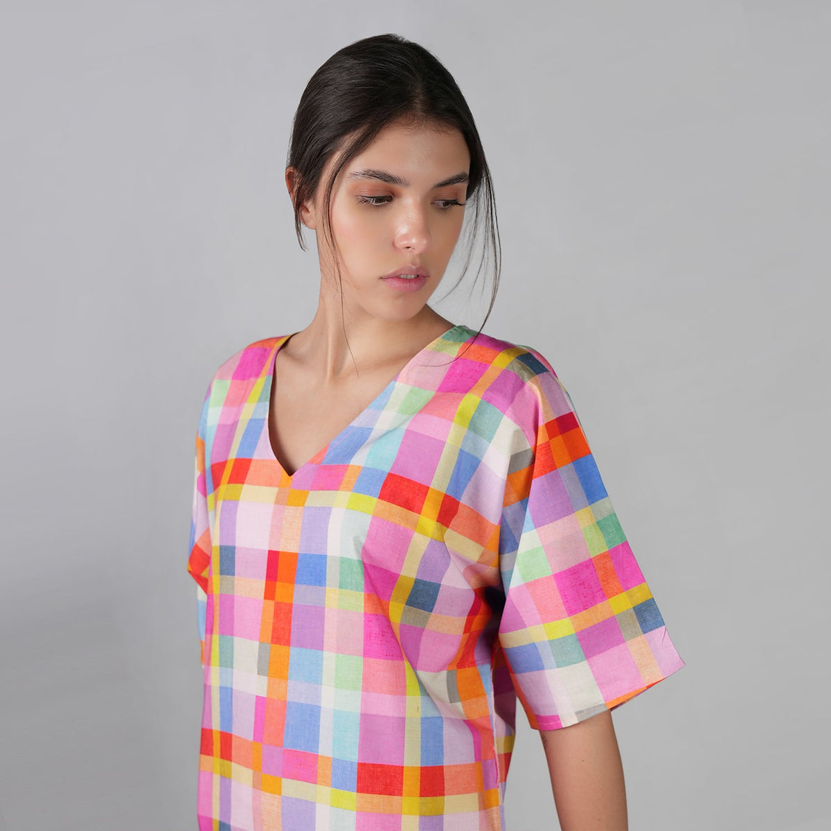 Palette Picnic Long Kaftan Dress with Side Slit, picture 6 of 6