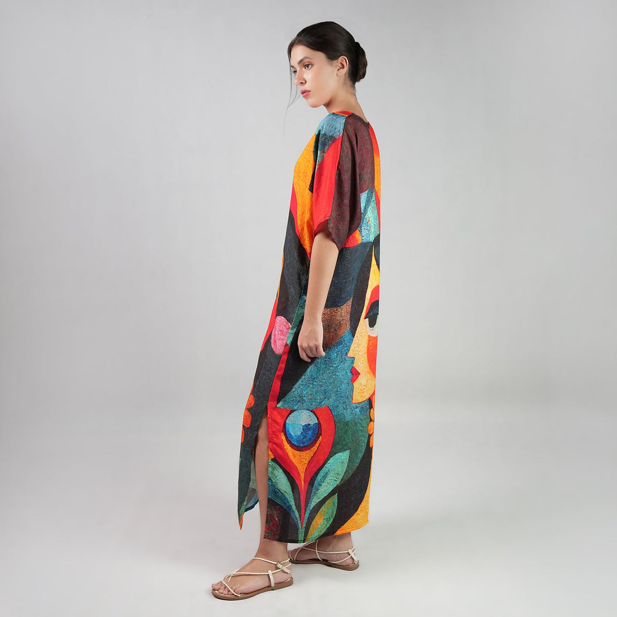 Muse Abstract Art Long Kaftan Dress, picture 4 of 6
