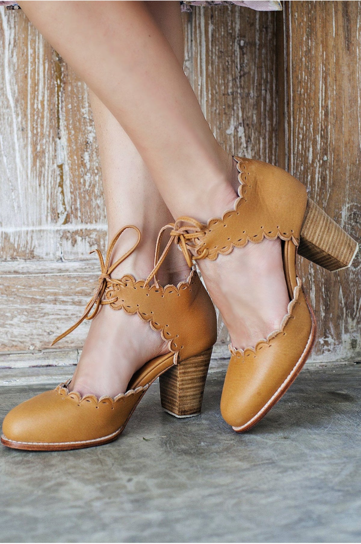 Dance Queen Scalloped Leather Heels, picture 3 of 8