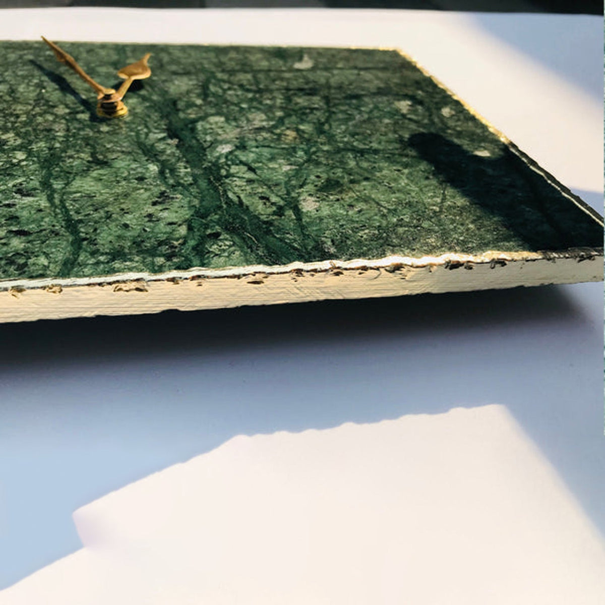 Green Marble Rectangular Wall Clock, picture 4 of 4