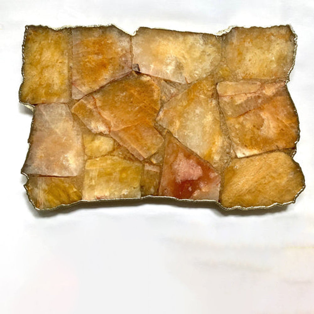 Golden Brown Agate Cheese Board, 10 x 15 Inch-0