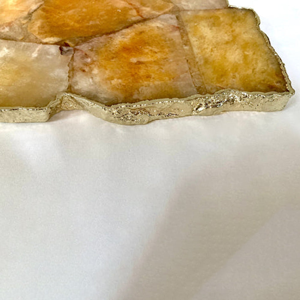 Golden Brown Agate Cheese Board, 10 x 15 Inch-3