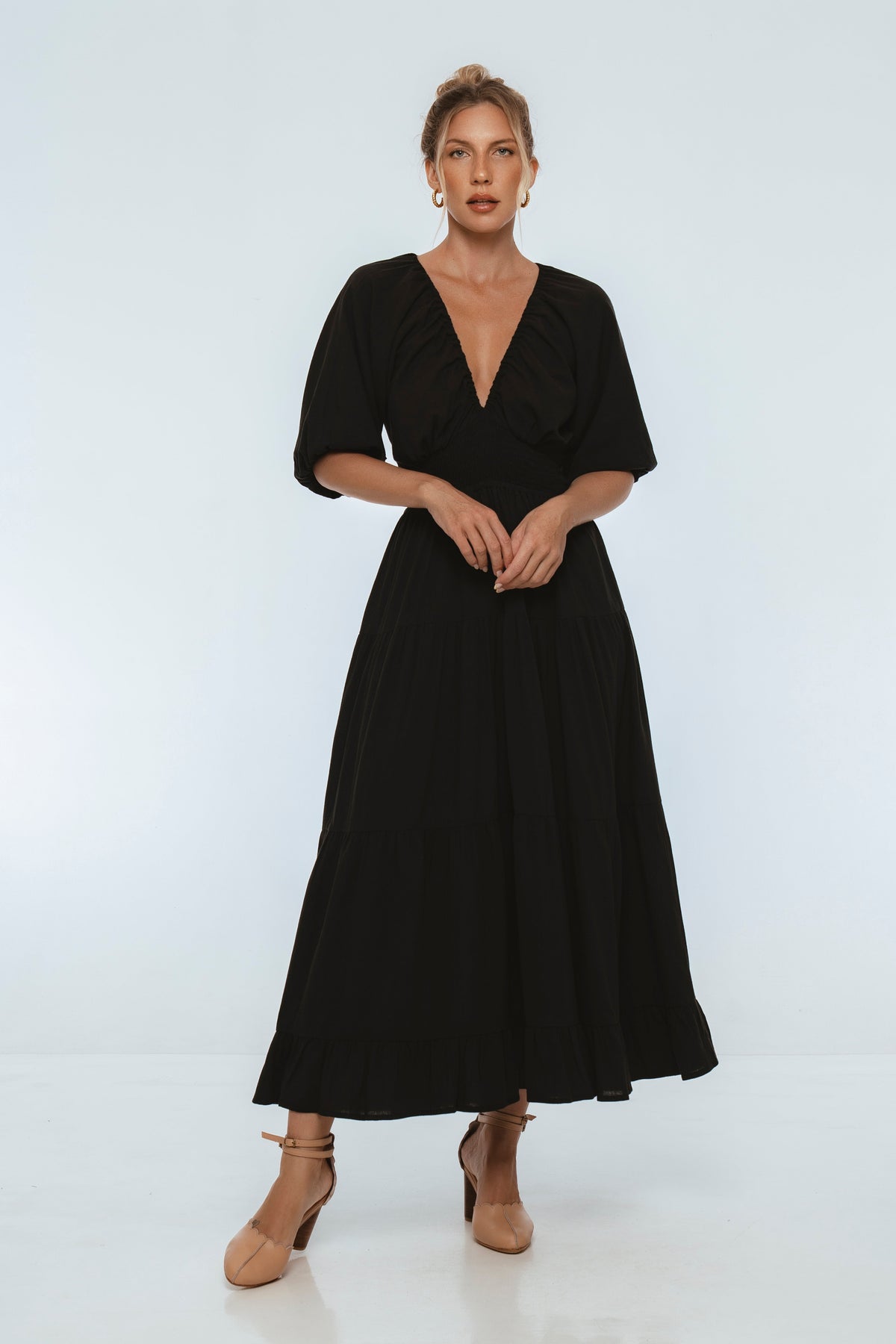 Lucienne Smocked Linen Maxi Dress, picture 7 of 8