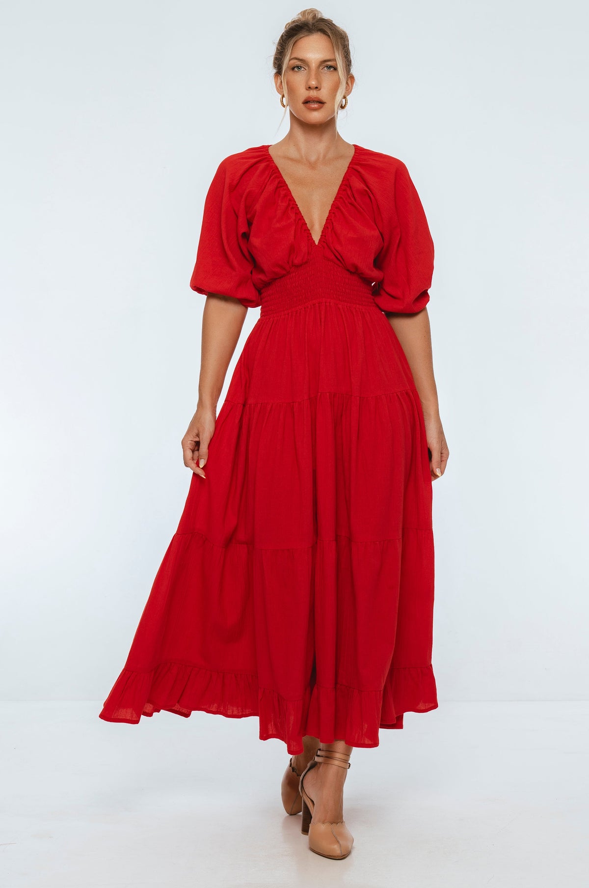 Lucienne Smocked Linen Maxi Dress, picture 3 of 8