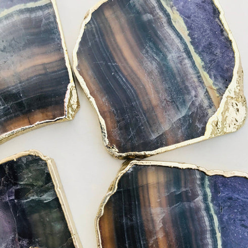 Multi Fluorite Natural Edge Coasters-2