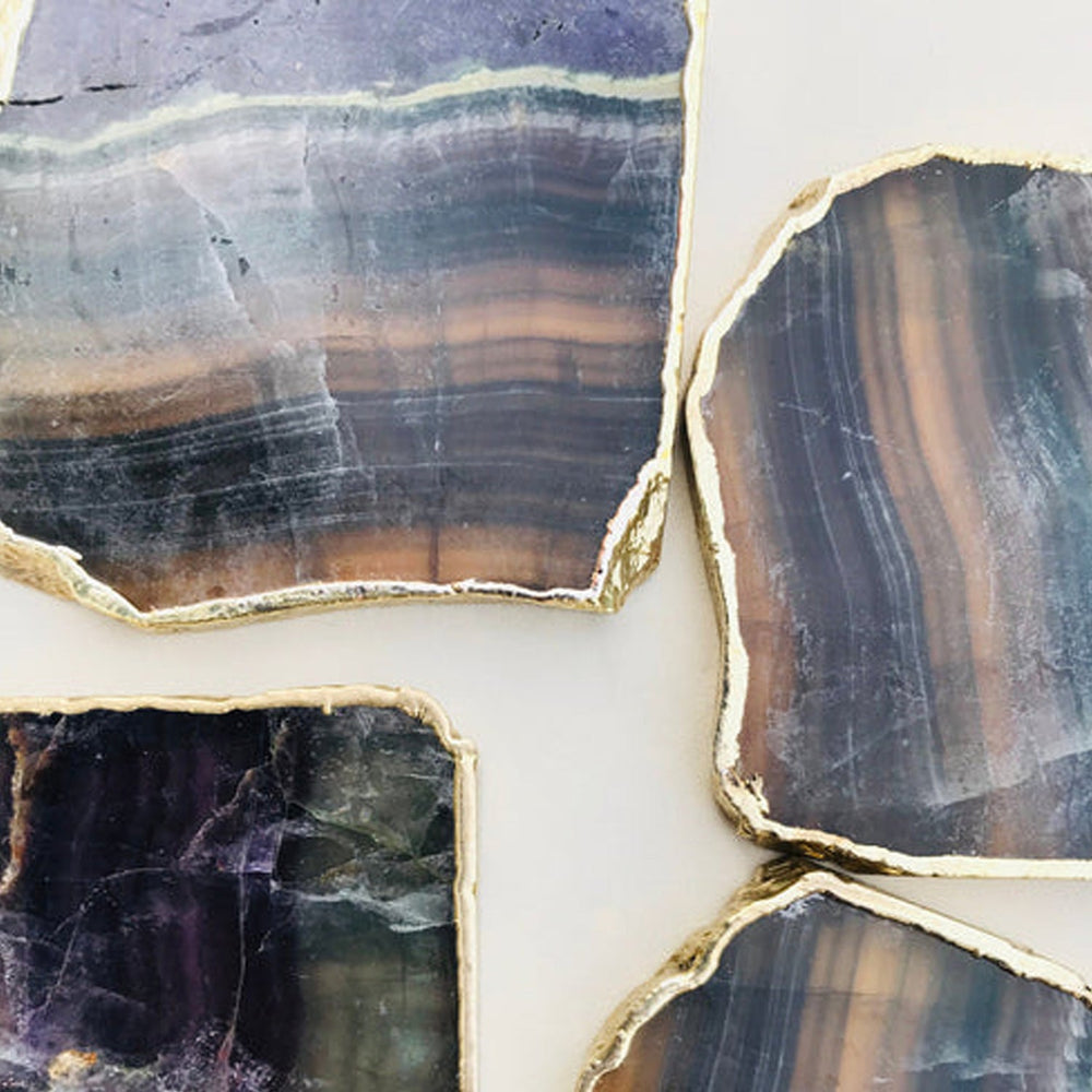 Multi Fluorite Natural Edge Coasters-3