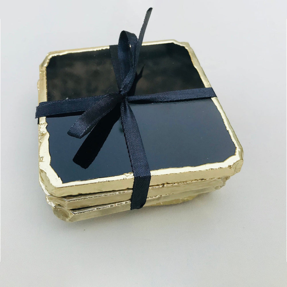 Black Agate Natural Edge Coasters-2