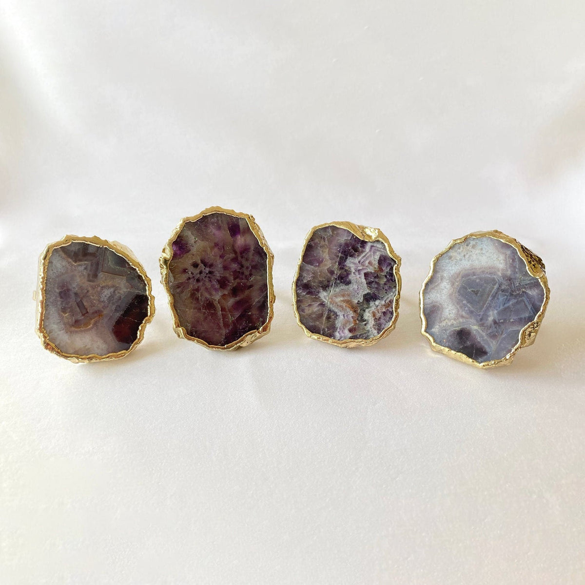 Amethyst Agate Slice Napkin Rings, picture 2 of 6