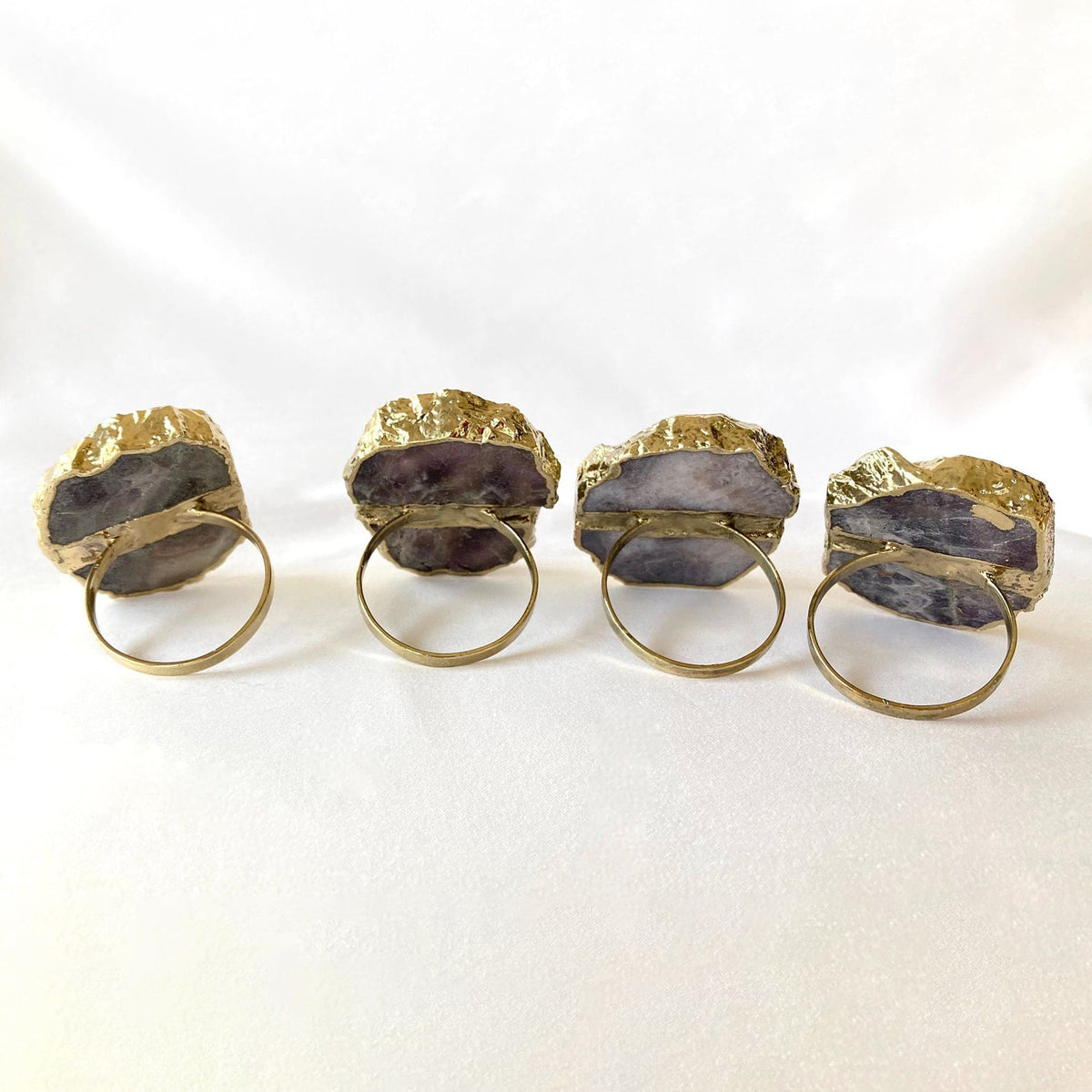 Amethyst Agate Slice Napkin Rings, picture 6 of 6